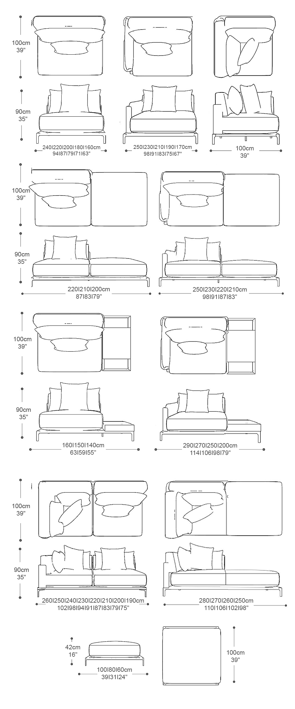Image of the complete dimensions of the product